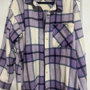 Woman’s White Birch Plaid button down